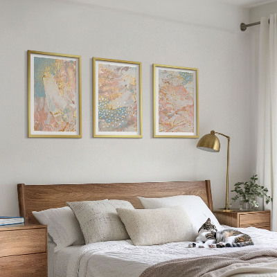 Set 3 slik v okvirju Abstraktni pastelni vzorci
