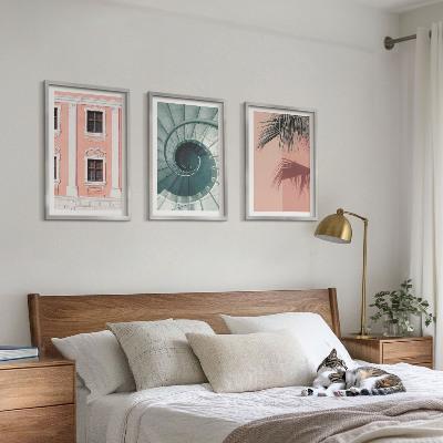 Set 3 slik v okvirju Pastelna spiralna arhitektura