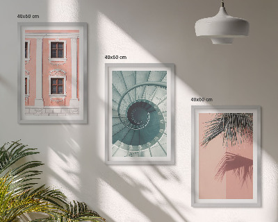 Set 3 slik v okvirju Pastelna spiralna arhitektura