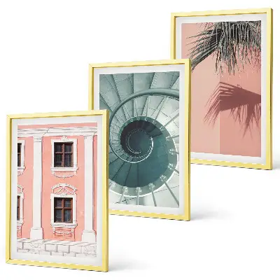 Pastelna spiralna arhitektura komplet 3 slik v okvirju