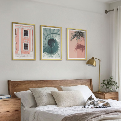 Set 3 slik v okvirju Pastelna spiralna arhitektura