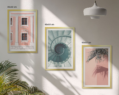 Set 3 slik v okvirju Pastelna spiralna arhitektura