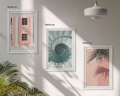 Set 3 slik v okvirju Pastelna spiralna arhitektura