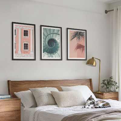 Set 3 slik v okvirju Pastelna spiralna arhitektura
