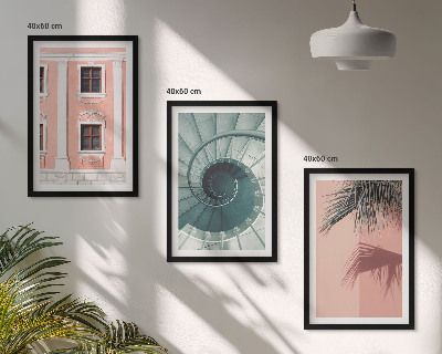 Set 3 slik v okvirju Pastelna spiralna arhitektura