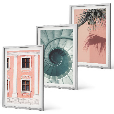 Set 3 slik v okvirju Pastelna spiralna arhitektura