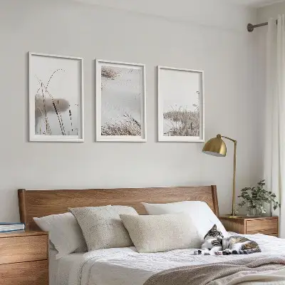 Vodna vegetacija poleti komplet 3 slik v okvirju