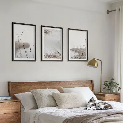 Vodna vegetacija poleti komplet 3 slik v okvirju