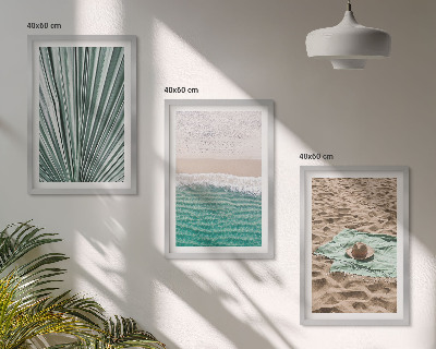 Večdelna slika v okvirju Počitniški razgledi plaža morje