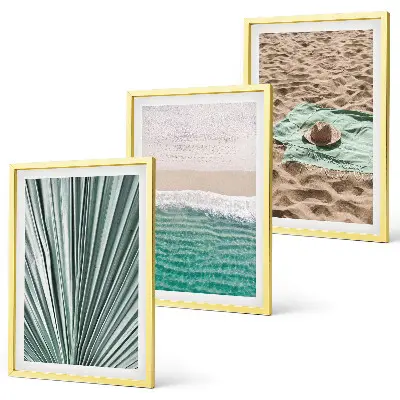 Večdelna slika v okvirju počitniški razgledi plaže in morja