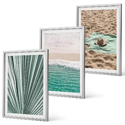 Večdelna slika v okvirju počitniški razgledi plaže in morja
