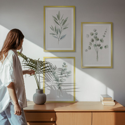 Set 3 slik v okvirju Rastlinski vzorci z zelenjem
