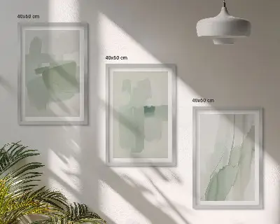 Abstraktni akvarelni vzorci večdelna slika v okvirju