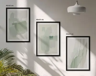 Abstraktni akvarelni vzorci večdelna slika v okvirju