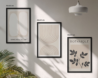 Set 3 slik v okvirju Boho plakati z nežnimi rastlinami