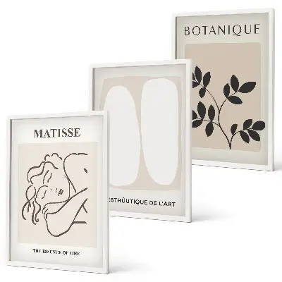 Večdelna slika v okvirju z elegantnimi rastlinskimi motivi Matisse