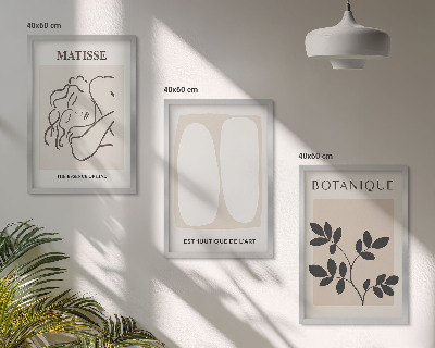 Večdelna slika v okvirju Matissejeve elegantne rastlinske slike