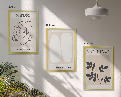 Večdelna slika v okvirju Matissejeve elegantne rastlinske slike