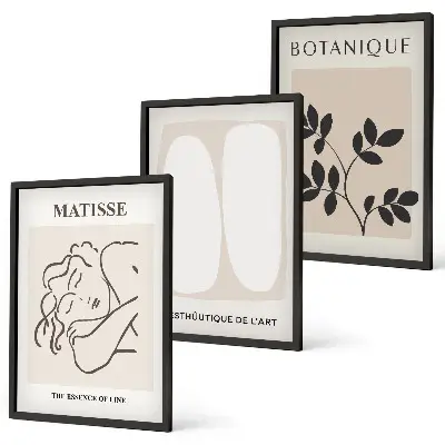 Večdelna slika v okvirju z elegantnimi rastlinskimi motivi Matisse