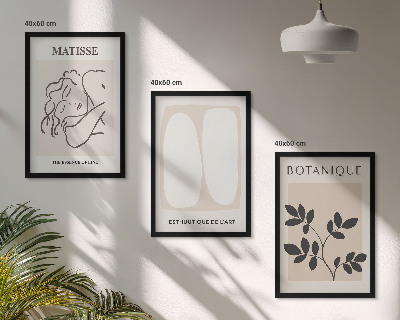 Večdelna slika v okvirju Matissejeve elegantne rastlinske slike