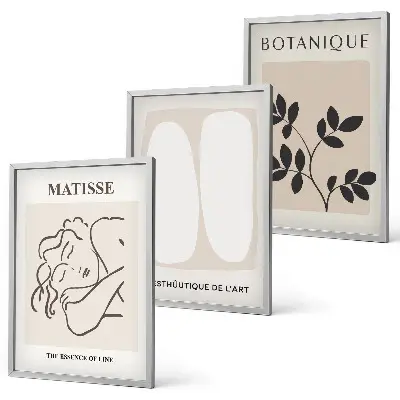 Večdelna slika v okvirju z elegantnimi rastlinskimi motivi Matisse