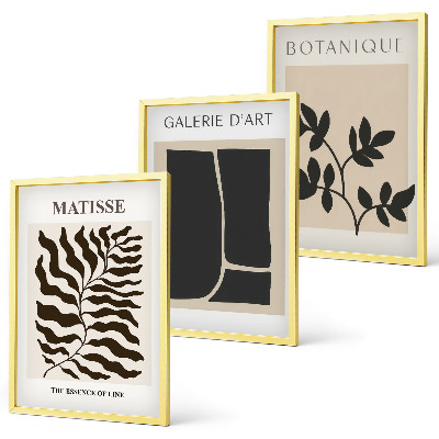 Set 3 slik v okvirju Minimalistični rastlinski plakati