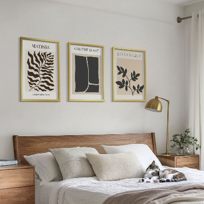 Set 3 slik v okvirju Minimalistični rastlinski plakati