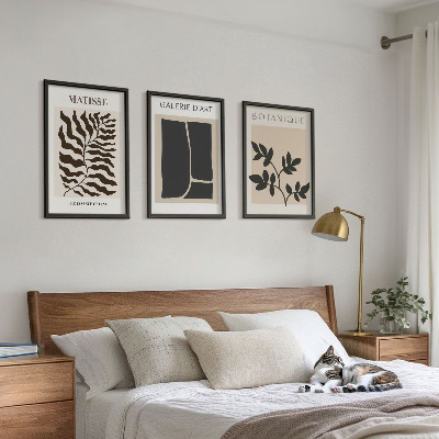 Set 3 slik v okvirju Minimalistični rastlinski plakati
