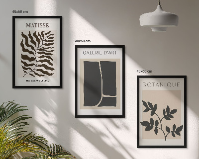 Set 3 slik v okvirju Minimalistični rastlinski plakati