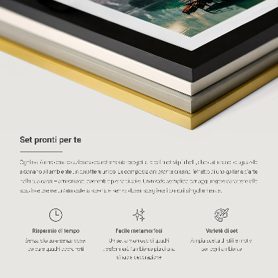 Večdelna slika v okvirju Pastelne abstraktne rože