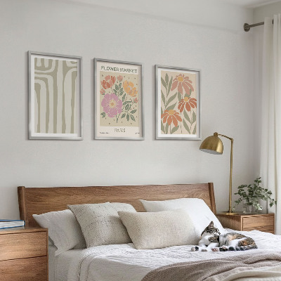 Set 3 slik v okvirju Botanični motivi Pariški minimalizem