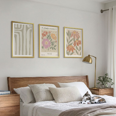 Set 3 slik v okvirju Botanični motivi Pariški minimalizem
