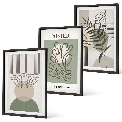 Večdelna slika v okvirju Geometrijski botanični vzorci