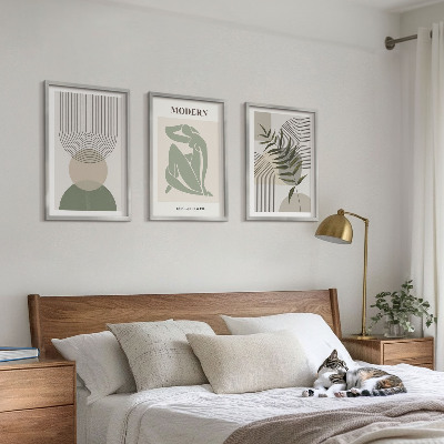Set 3 slik v okvirju Elegantna grafika rastlin