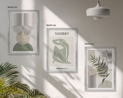 Set 3 slik v okvirju Elegantna grafika rastlin