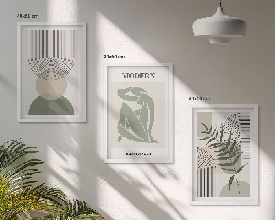 Set 3 slik v okvirju Elegantna grafika rastlin
