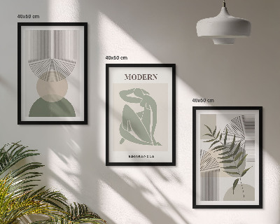 Set 3 slik v okvirju Elegantna grafika rastlin