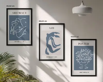 Večdelna slika v okvirju elegantni abstraktni vzorci v slogu Matissa