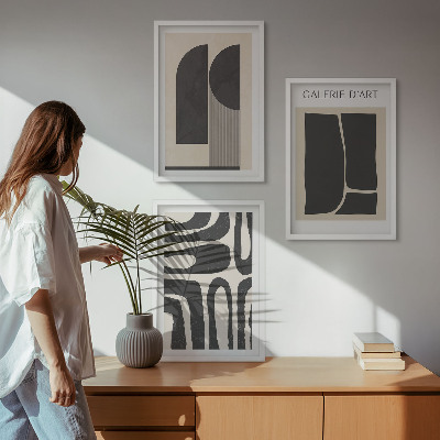 Večdelna slika v okvirju Abstraktni minimalistični plakati
