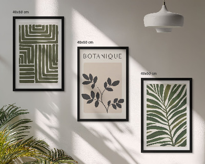 Set 3 slik v okvirju Botanični boho minimalizem