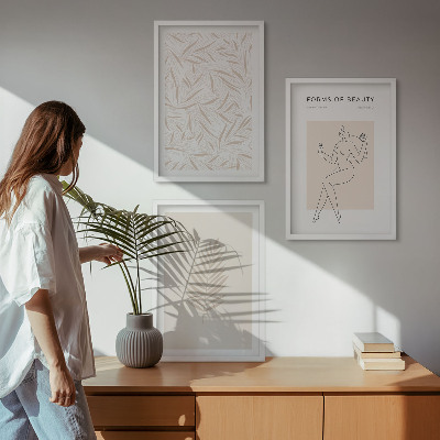 Večdelna slika v okvirju Minimalistični botanični motivi