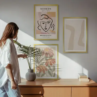 Moderna abstraktna slika ženske večdelna slika v okvirju