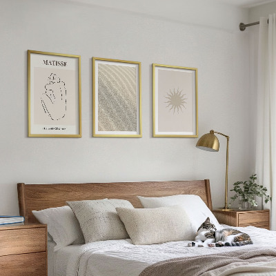 Set 3 slik v okvirju Minimalistične peščene linije sonca