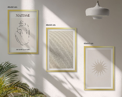 Set 3 slik v okvirju Minimalistične peščene linije sonca