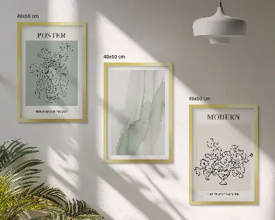 Rože v moderni vazi večdelna slika v okvirju