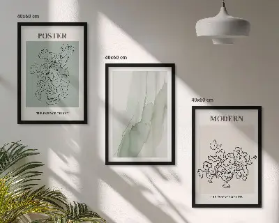 Rože v moderni vazi večdelna slika v okvirju