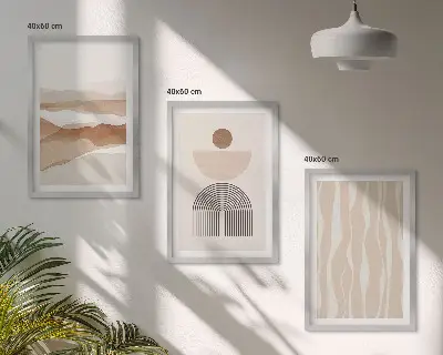 Abstraktna pokrajinska naravna geometrija triptih v okvirju