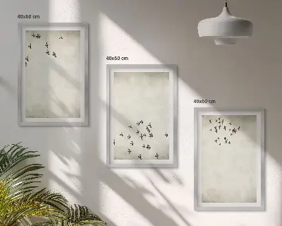 Komplet 3 slik v okvirju minimalistični motiv ptic