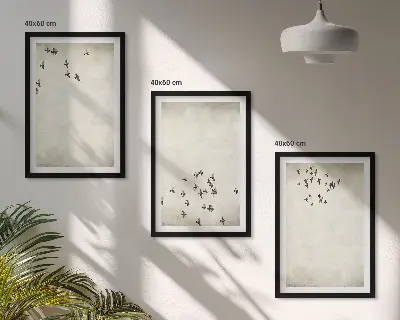 Komplet 3 slik v okvirju minimalistični motiv ptic