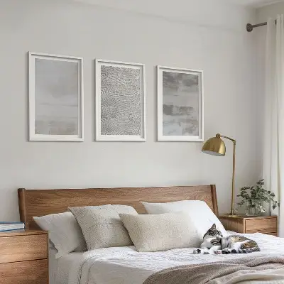 Triptih Moderne minimalistične teksture v okvirju